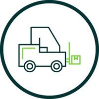 Forklift Line Circle Icon vector
