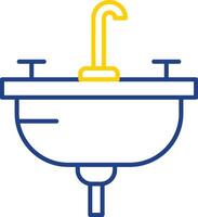 Washbasin Line Two Color Icon vector