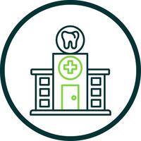 dental clínica línea circulo icono vector