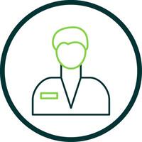 Postman Line Circle Icon vector