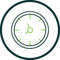 hora línea circulo icono vector