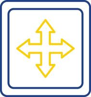 Cross Symbol Line Two Color Icon vector