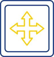 Cross Symbol Line Two Color Icon vector