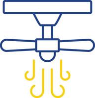 Ceiling Fan Line Two Color Icon vector