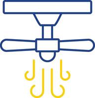 Ceiling Fan Line Two Color Icon vector