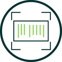 Barcode Line Circle Icon vector