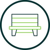 Bench Line Circle Icon vector