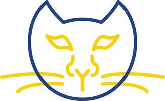 Cat Line Two Color Icon vector