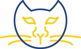 Cat Line Two Color Icon vector