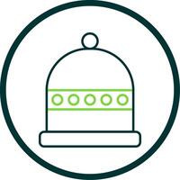 Beanie Line Circle Icon vector