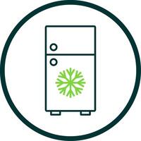 Refrigerator Line Circle Icon vector