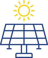 icono de dos colores de la línea de energía solar vector