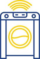 Smart Washing Machine Line Two Color Icon vector
