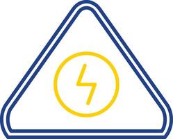 Electrical Danger Sign Line Two Color Icon vector