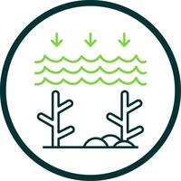 Ocean Acidity Line Circle Icon vector