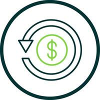 Refund Line Circle Icon vector