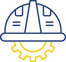 Saftey Helmet Line Two Color Icon vector