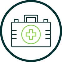 First Aid Kit Line Circle Icon vector