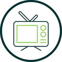 Television Line Circle Icon vector