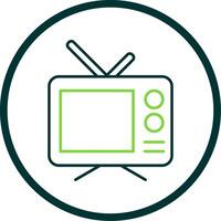 Television Line Circle Icon vector