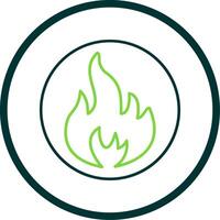 Flame Line Circle Icon vector