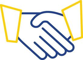 Hand Shaking Line Two Color Icon vector