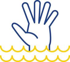 Drowning Line Two Color Icon vector