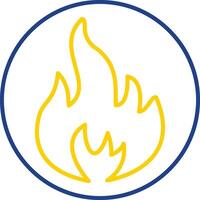 Flame Line Two Color Icon vector