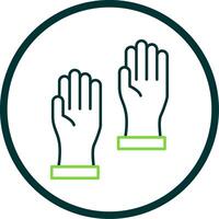 Gloves Line Circle Icon vector