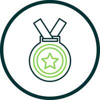 Medal Line Circle Icon vector