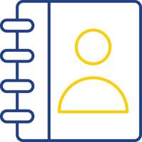 Contact Book Line Two Color Icon vector