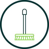 Mop Line Circle Icon vector