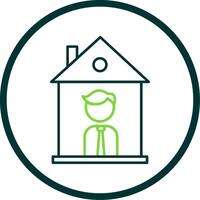 Seller Line Circle Icon vector