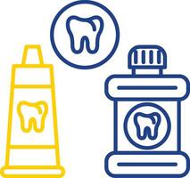 dental cuidado línea dos color icono vector