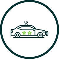 Police Car Line Circle Icon vector