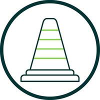 Traffic Cone Line Circle Icon vector