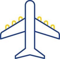 Plane Line Two Color Icon vector