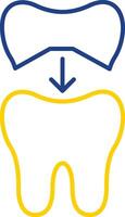 Tooth Cap Line Two Color Icon vector