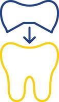 Tooth Cap Line Two Color Icon vector