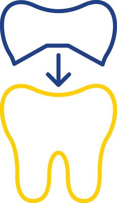 Tooth Cap Line Two Color Icon