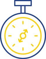 bolsillo reloj línea dos color icono vector