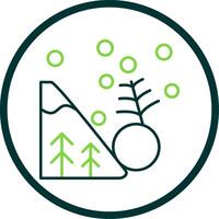 Avalanche Line Circle Icon vector