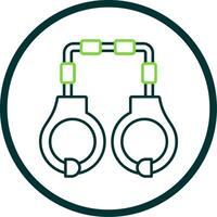 Handcuffs Line Circle Icon vector