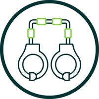 Handcuffs Line Circle Icon vector