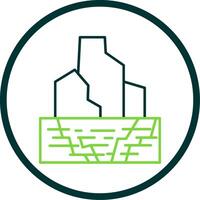 Iceberg Line Circle Icon vector