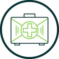 First Aid Kit Line Circle Icon vector