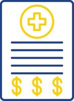 Medical Bill Line Two Color Icon vector