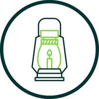 Gas Lamp Line Circle Icon vector