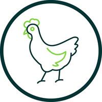 Chicken Line Circle Icon vector