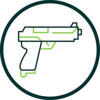 pistola línea circulo icono vector